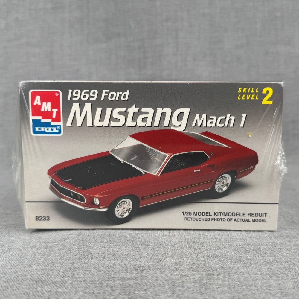 AMT Ertl 1969 Ford Mustang Mach 1 1/25 Model Kit 8233 New Sealed Vintage 1996 - Picture 4 of 6